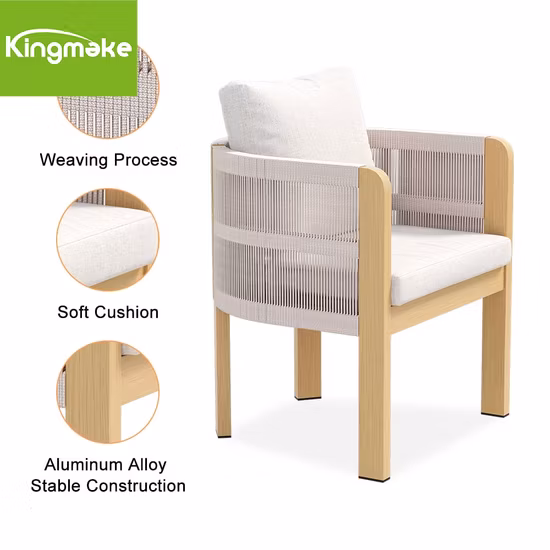 Lecong卸売新羅アルミニウム屋外家具レストランガーデンパティオロープダイニングチェア